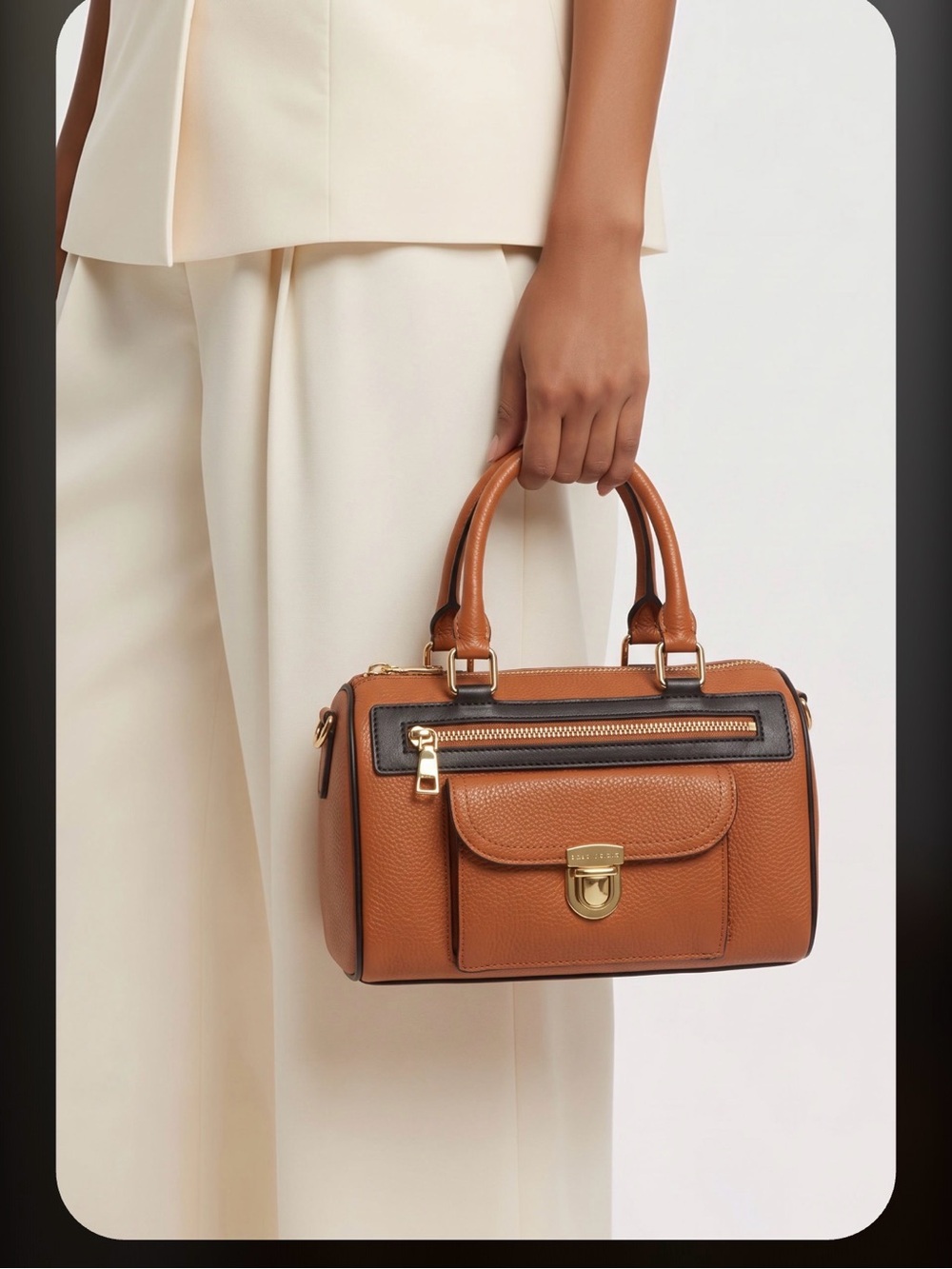 LA Marey Brown Leather Purse
